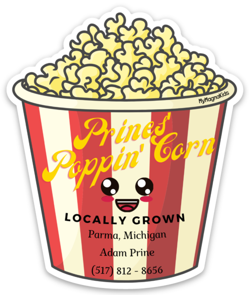 Prine's Poppin' Corn Sticker
